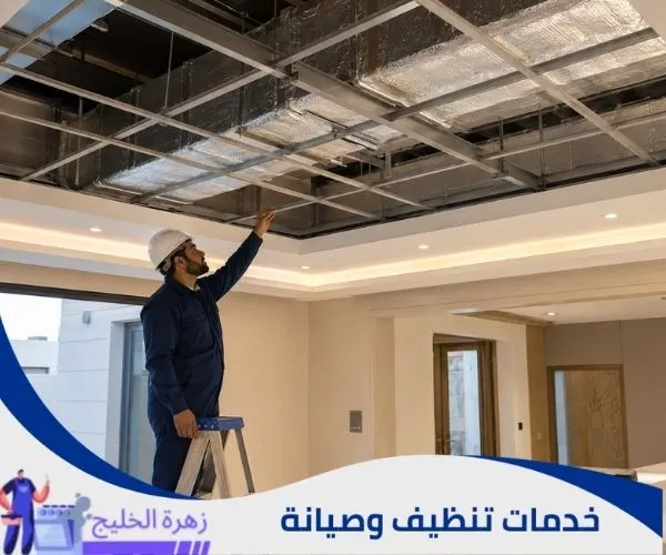 تركيب دكت تكييف داخل سقف فيلا بالرياض.